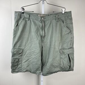 Levi's Silvertab Khaki Cargo Shorts Mens 40 Green‎ 100% Cotton Y2K Baggy